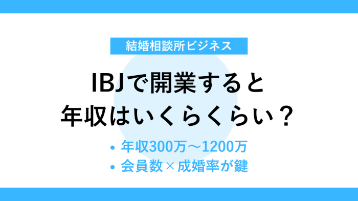 IBJで開業すると年収はいくらくらい?