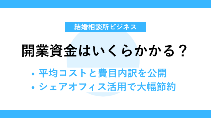 結婚相談所の開業資金はいくらかかる？